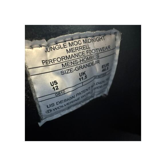 Merrell Jungle Moc 12 Black Slip-On Nubruck Leather Comfort Performance J68153 - Picture 6 of 6